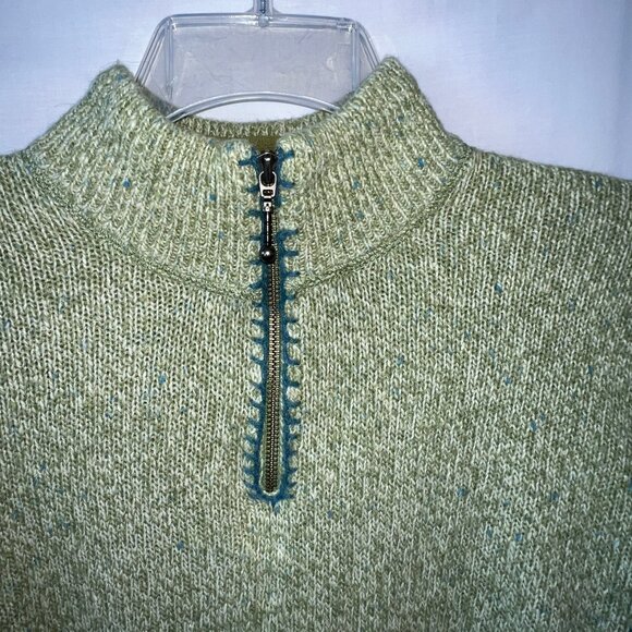 Women's Woolrich Aloe Heather Green Sweater, 1/4 Zip, Size Large, #9624, EUC! - Picture 4 of 15